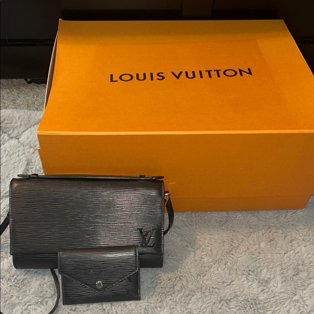 Louis Vuitton Clery and Victorine Epi Noir set